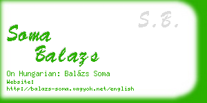 soma balazs business card